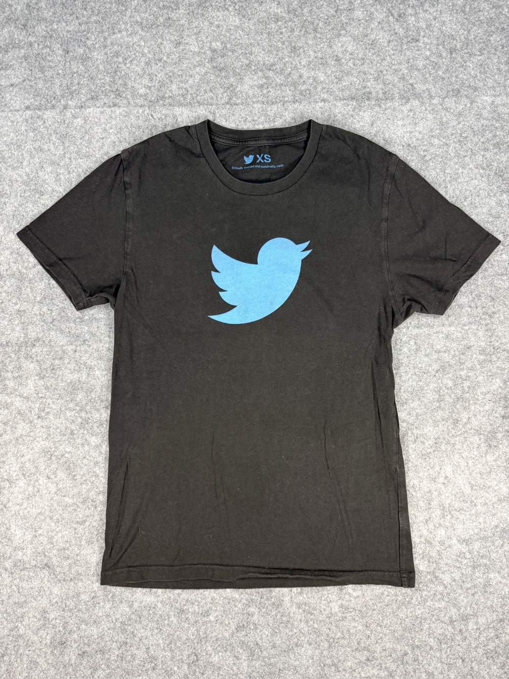 Twitter Bird Logo T-Shirt Women’s XS Black Vintage Tech Swag Corporate Promo Tee
